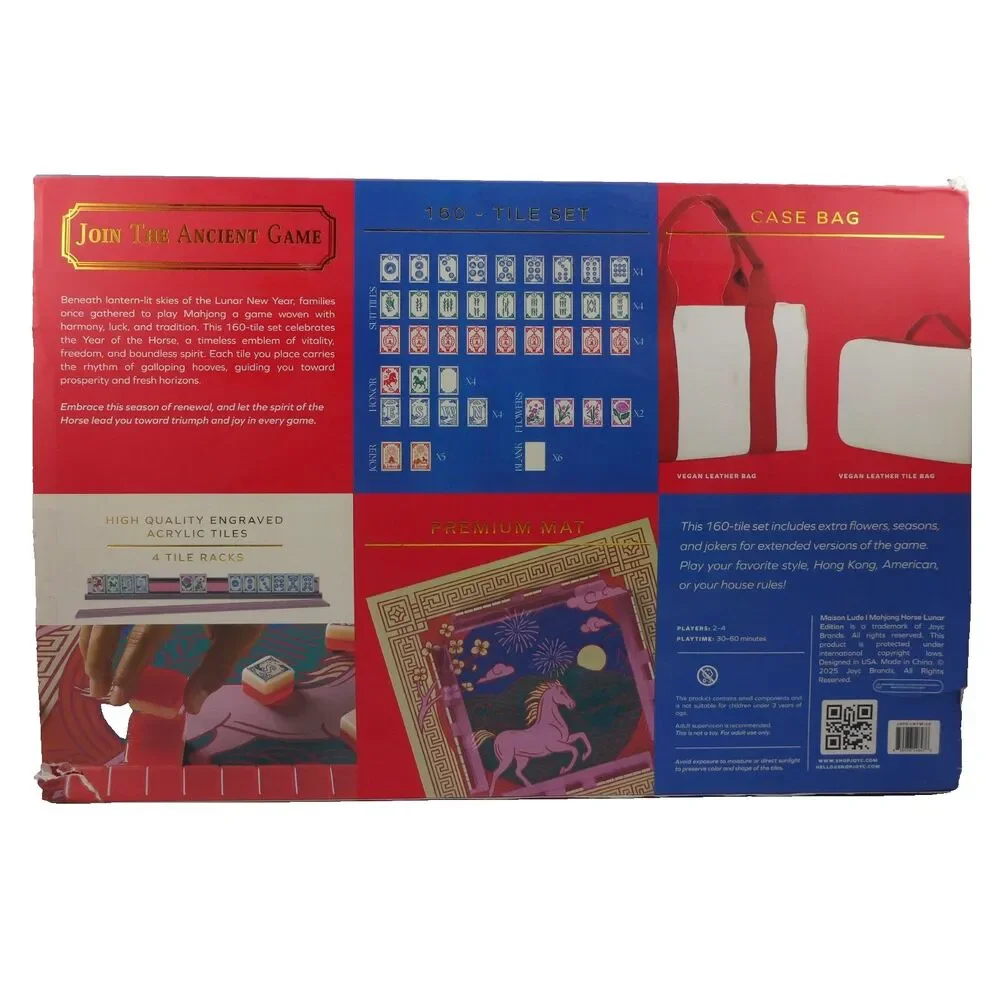 Deluxe Maison Lude Mahjong 160 Engraved Tile Horse Lunar Year Edition Starter Ki
